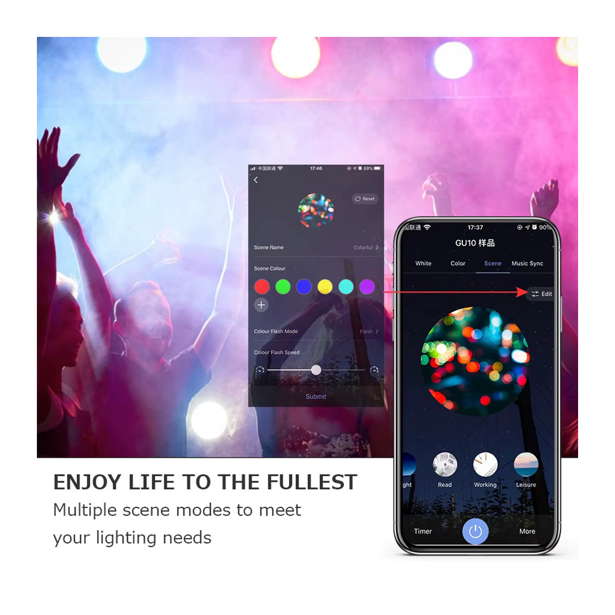 Aamasun Smart-Lampe GU10 Tuya WiFi LED mit App-Steuerung und Alexa/Google Home Kompatibilität, dimmbar, Bunt - Bild 4