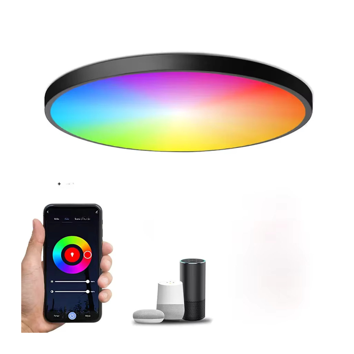 Aamasun Tuya Smart WiFi LED Deckenlampe RGBCW Bunt mit App und Alexa Google Home Sprachsteuerung 24W - Bild 5