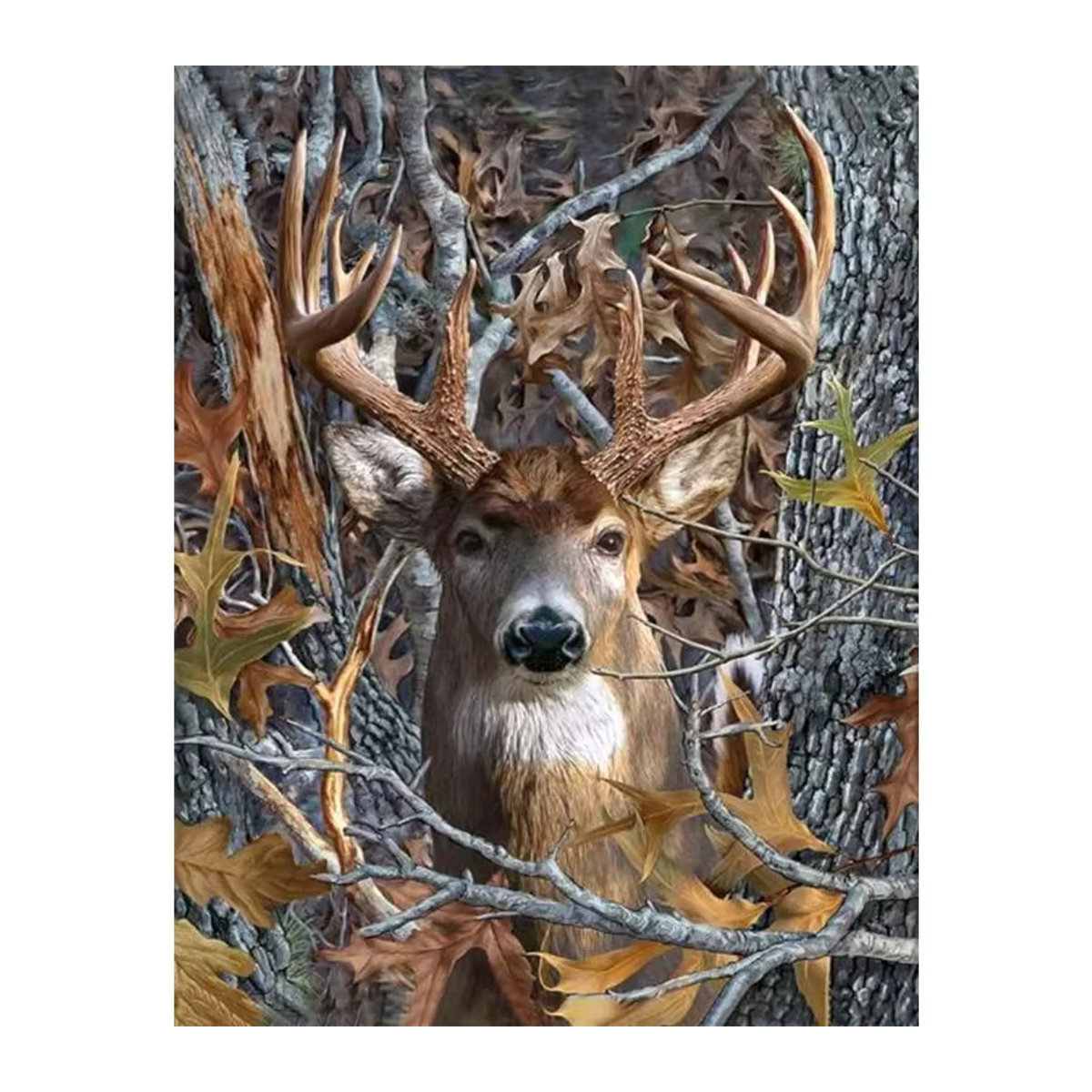 AB Diamant Kreuzstich DIY 5D Diamant Stickerei Hirsch im herbstlichen Wald, mehrfarbig, B/H: 30 x 20 cm - Bild 2