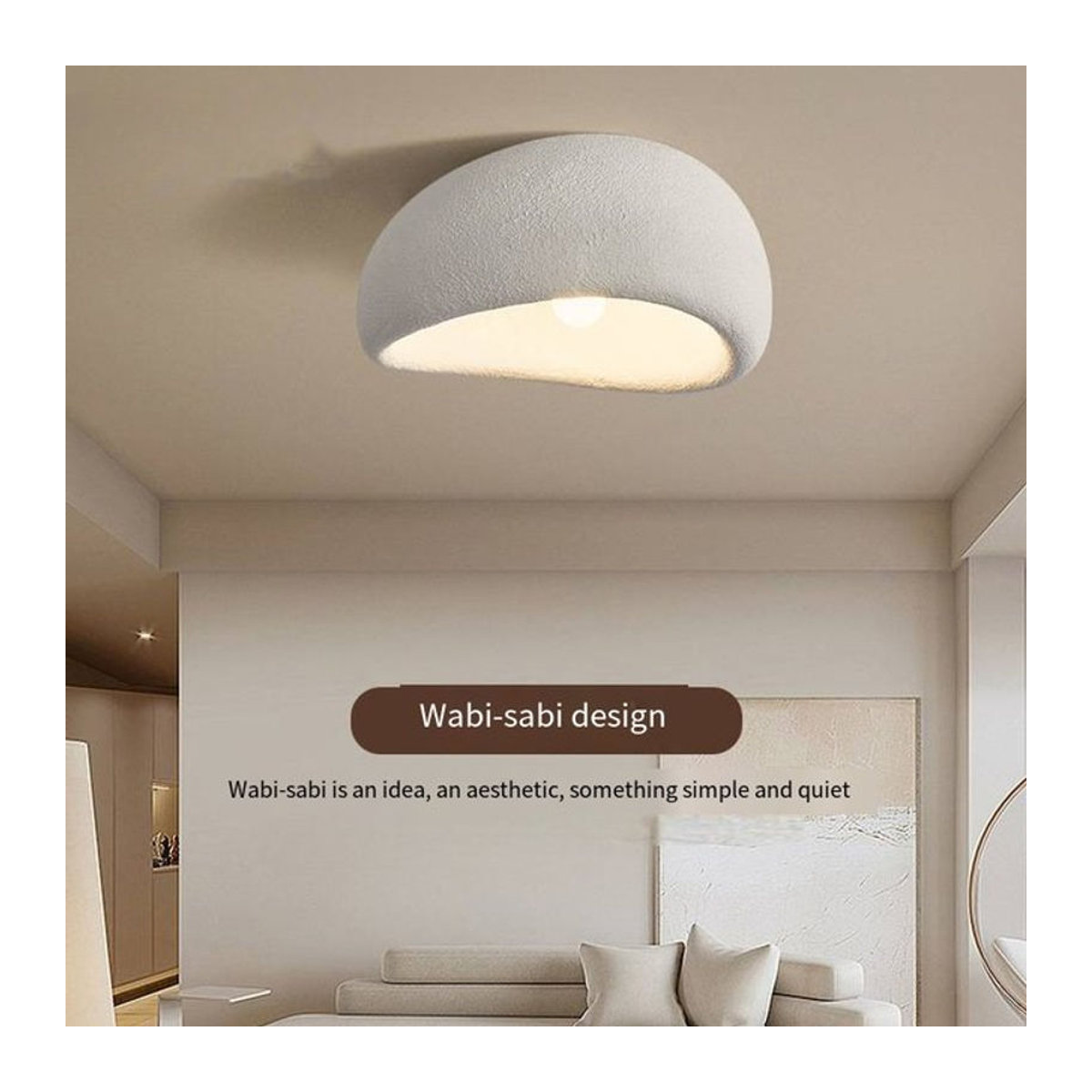 ABCZ LED Kronleuchter im minimalistischen Wabi Sabi Design in Beige für dein Schlafzimmer - Bild 1