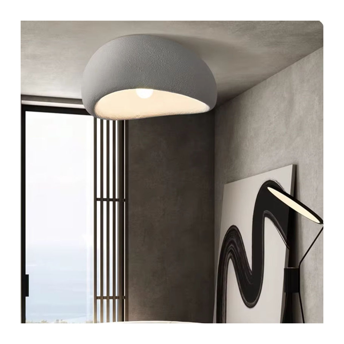 ABCZ LED Kronleuchter im minimalistischen Wabi Sabi Design in Beige für dein Schlafzimmer - Bild 2