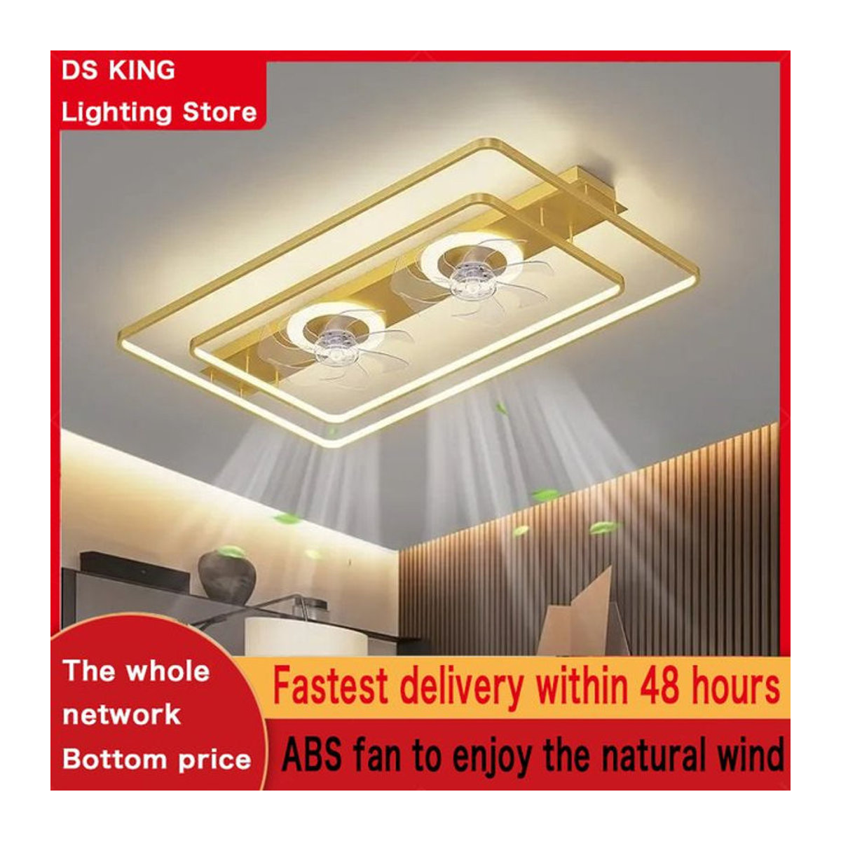 ABCZ Moderne Deckenlampe mit Ventilator aus Aluminium und Fernbedienung - Bild 1
