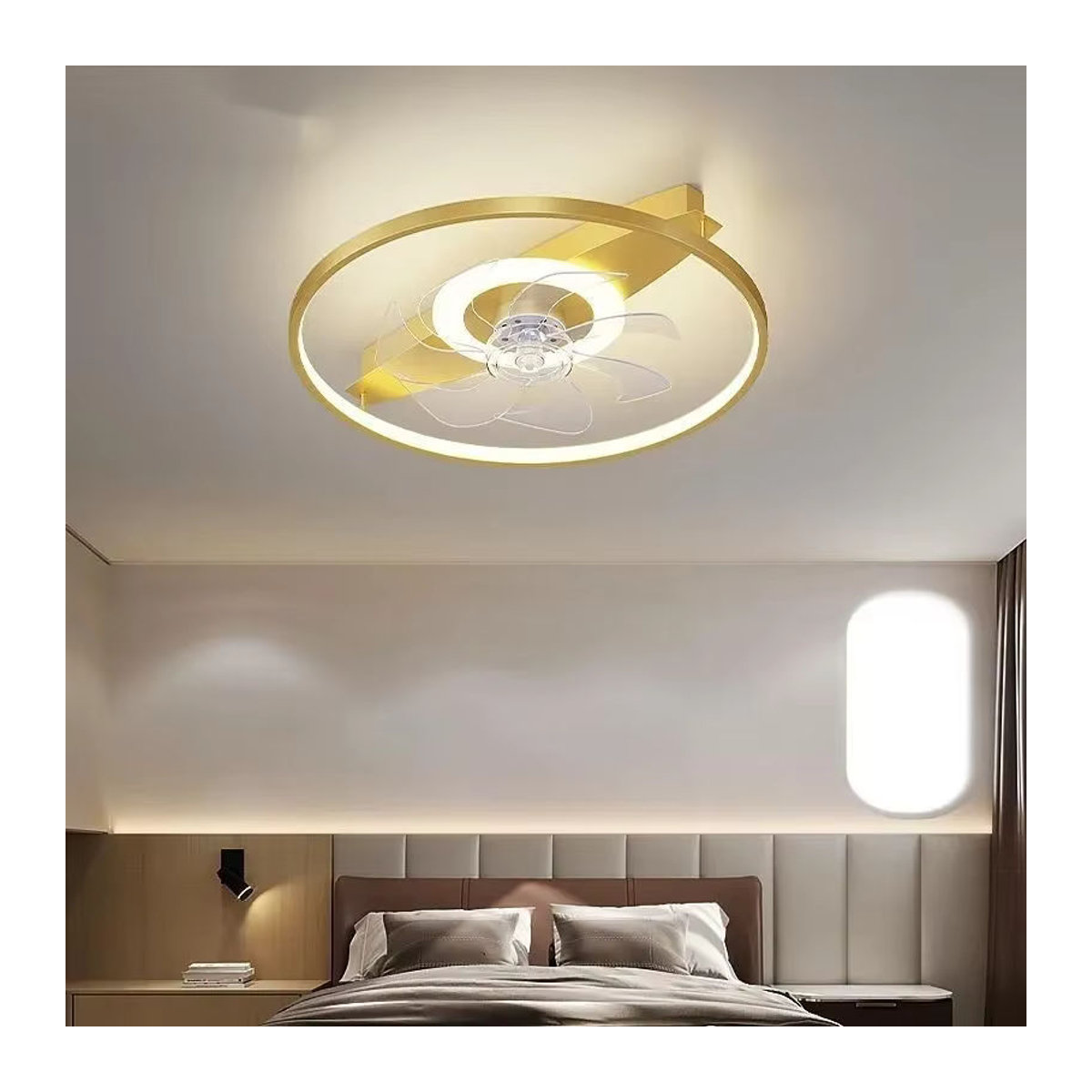 ABCZ Moderne Deckenlampe mit Ventilator aus Aluminium und Fernbedienung - Bild 2