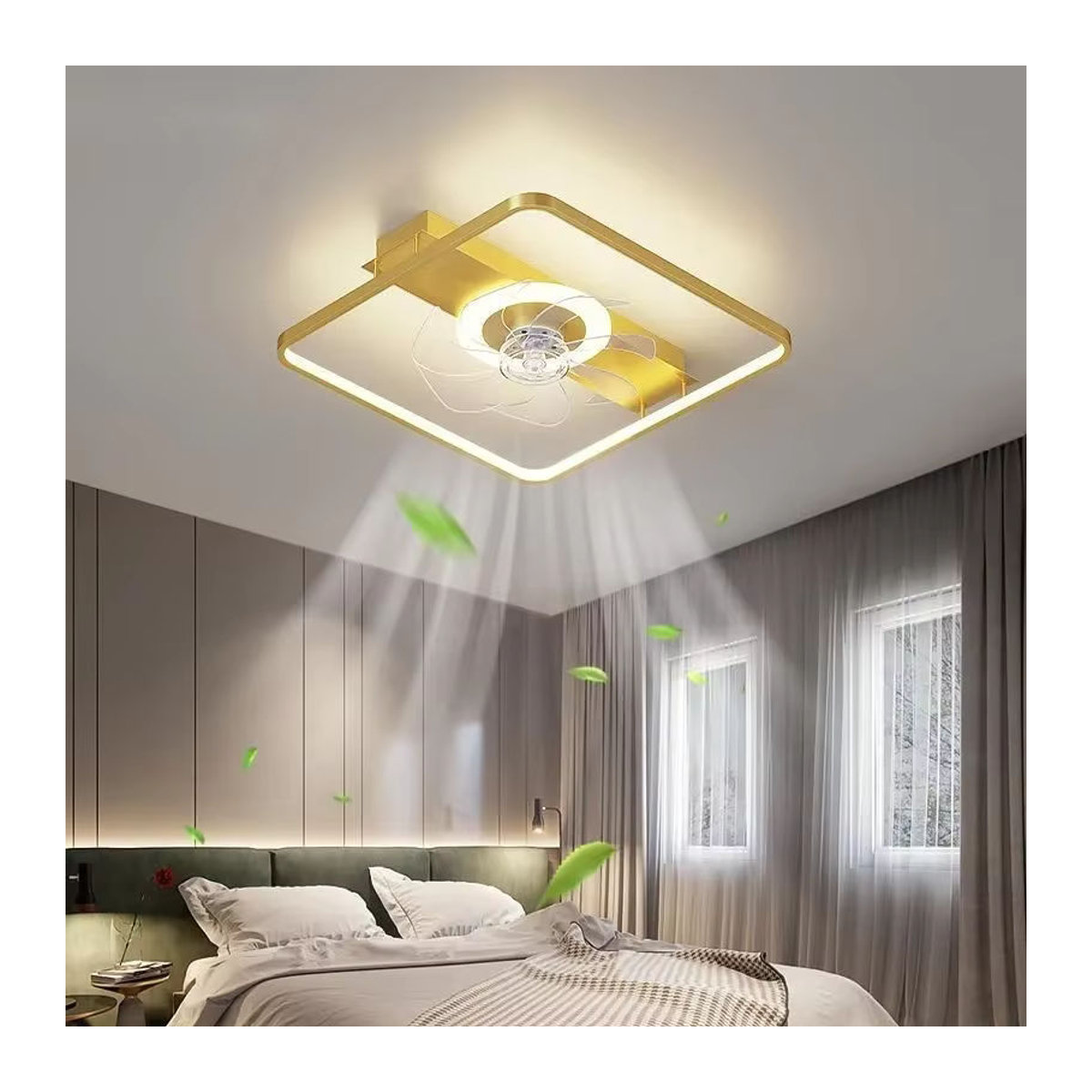 ABCZ Moderne Deckenlampe mit Ventilator aus Aluminium und Fernbedienung - Bild 3