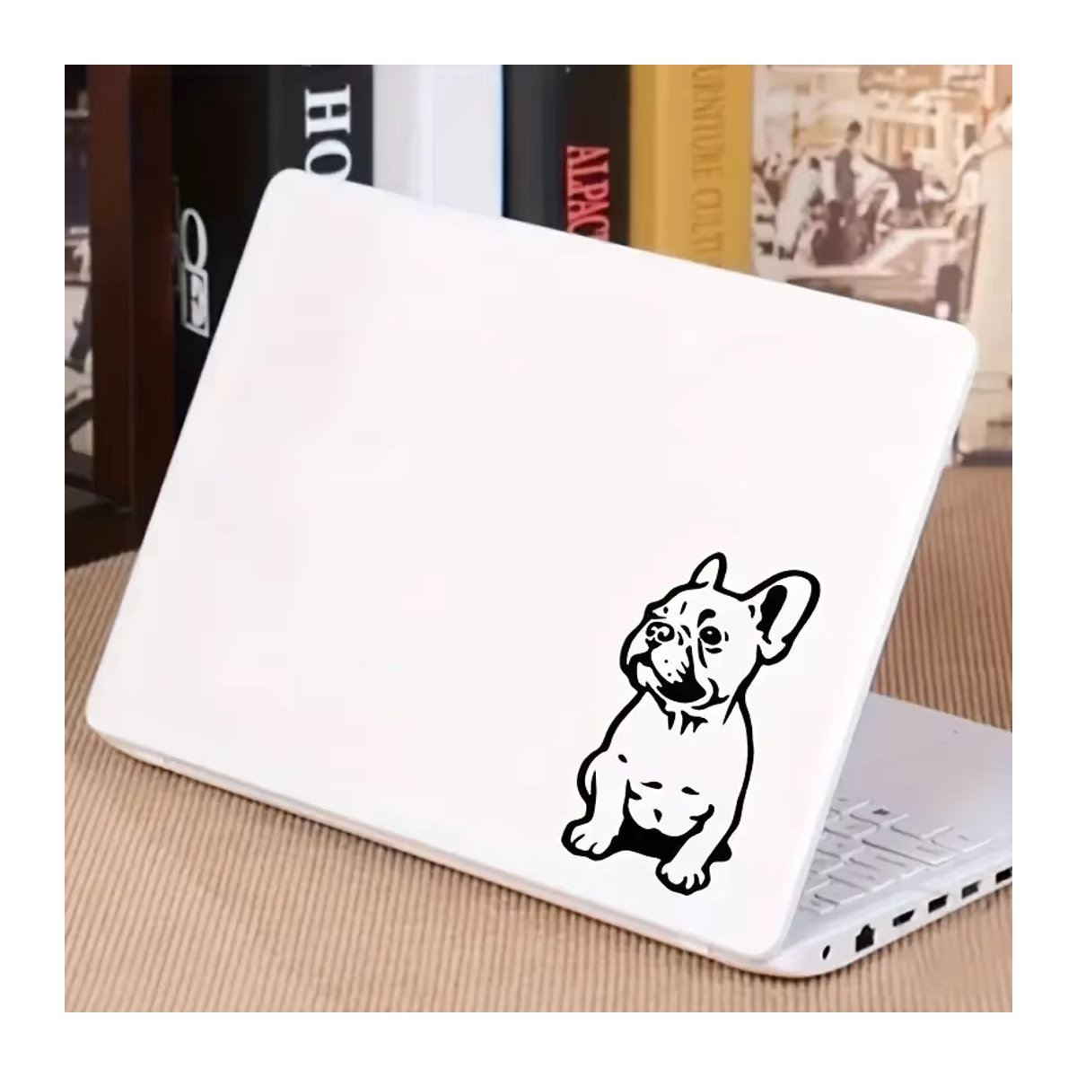Abnehmbare Vinyl Aufkleber Französische Bulldogge für Auto und Laptop in Schwarz, B/H: 14,0 x 7,0 cm - Bild 2