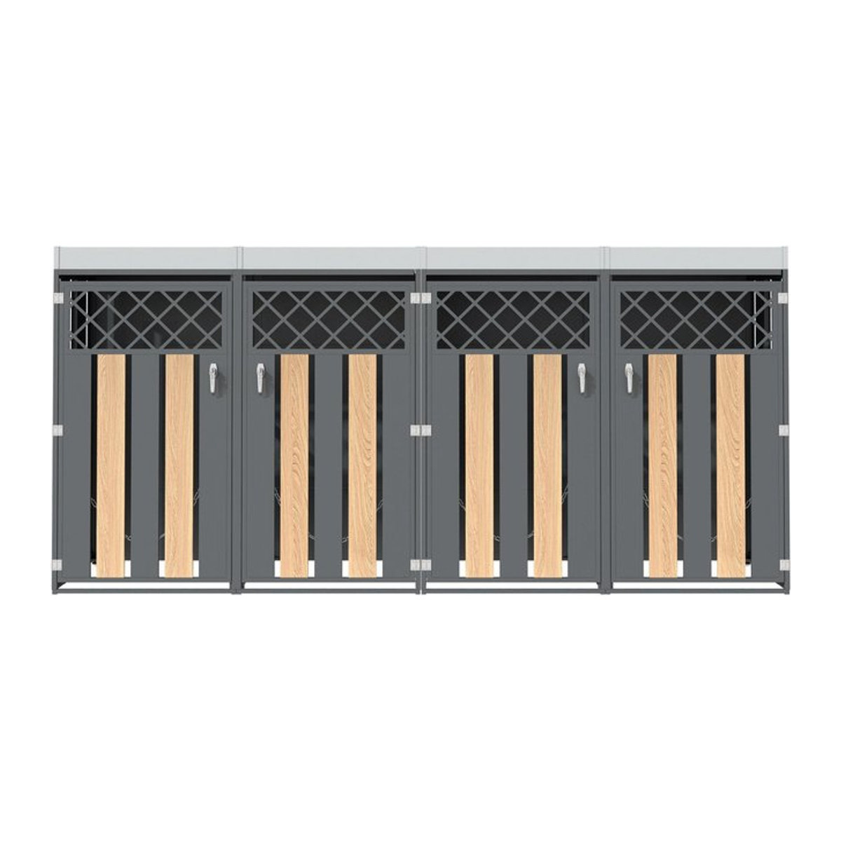 Abschließbare Mülltonnenbox von GL Store für 4 Standardtonnen mit integriertem Blumentrog, Grau-Natur, B/T/H: 264 x 80 x 124,5 cm - Bild 1