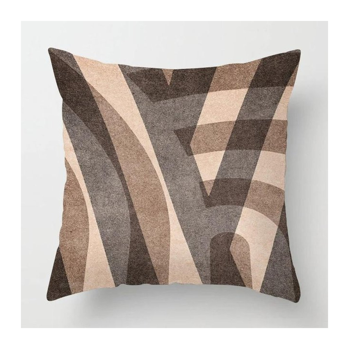 Abstrakt geometrischer Kissenbezug für Sofa und Schlafzimmer aus Peach Skin, B/B: 18 x 18 cm - Bild 1
