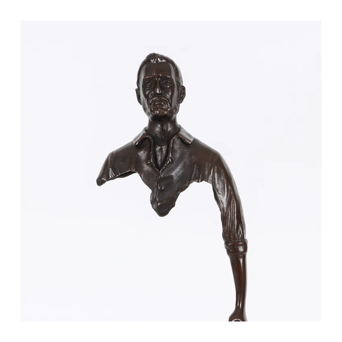 Abstrakte Bronze-Skulptur Reisender Mann von Bruno Catalano als moderne Figur in Braun für deine Home Office Dekoration - Bild 4