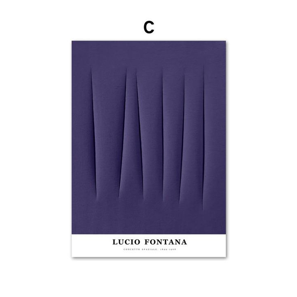 Abstrakte Leinwandmalerei Lucio Fontana Colorblock im Nordic-Stil, mehrfarbiges Wandbild für dein Wohnzimmer, Rahmenlos, B: 21 cm, H: 30 cm - Bild 3