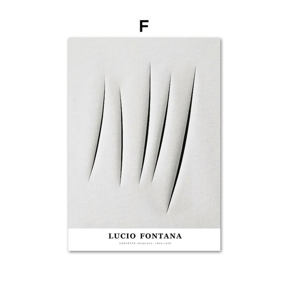 Abstrakte Leinwandmalerei Lucio Fontana Colorblock im Nordic-Stil, mehrfarbiges Wandbild für dein Wohnzimmer, Rahmenlos, B: 21 cm, H: 30 cm - Bild 5