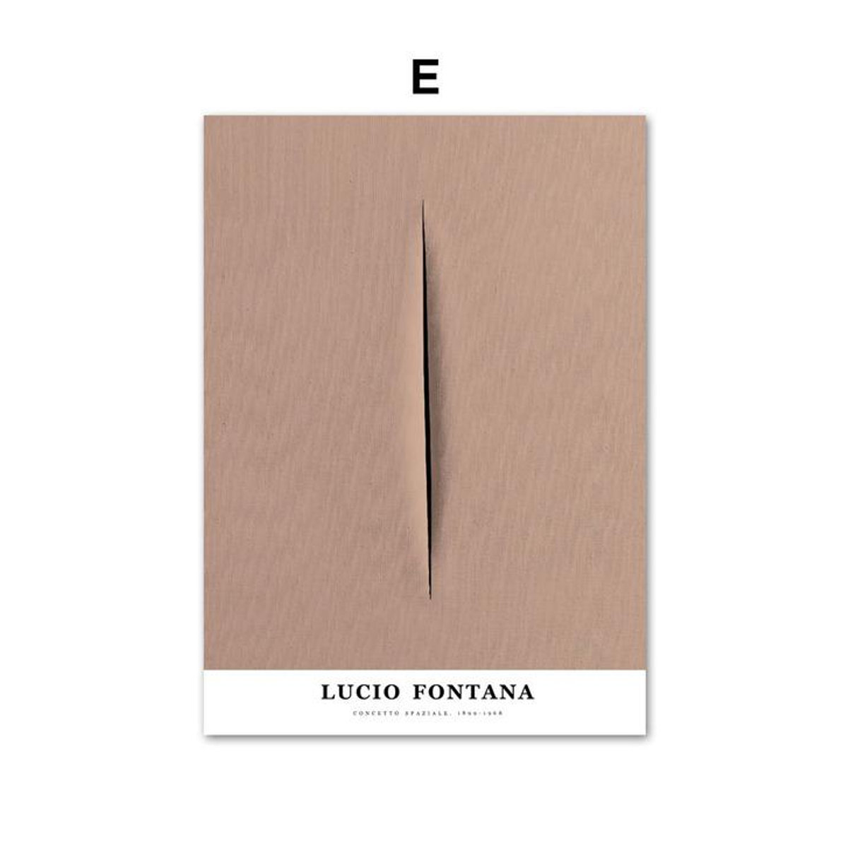 Abstrakte Leinwandmalerei Lucio Fontana Colorblock im Querformat, modernes Wandbild für dein Wohnzimmer, mehrfarbig, B: 120 cm, H: 70 cm, rahmenlos - Bild 4