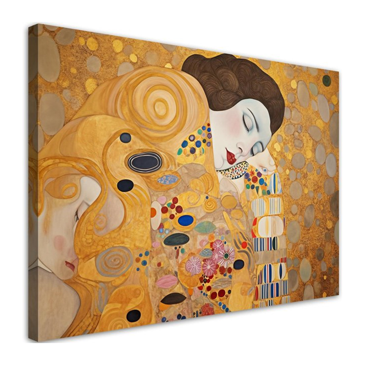 Abstrakter Leinwanddruck Frauenporträt von Feeby in Goldgelb, Breite: 60 cm, Höhe: 60 cm - Bild 1