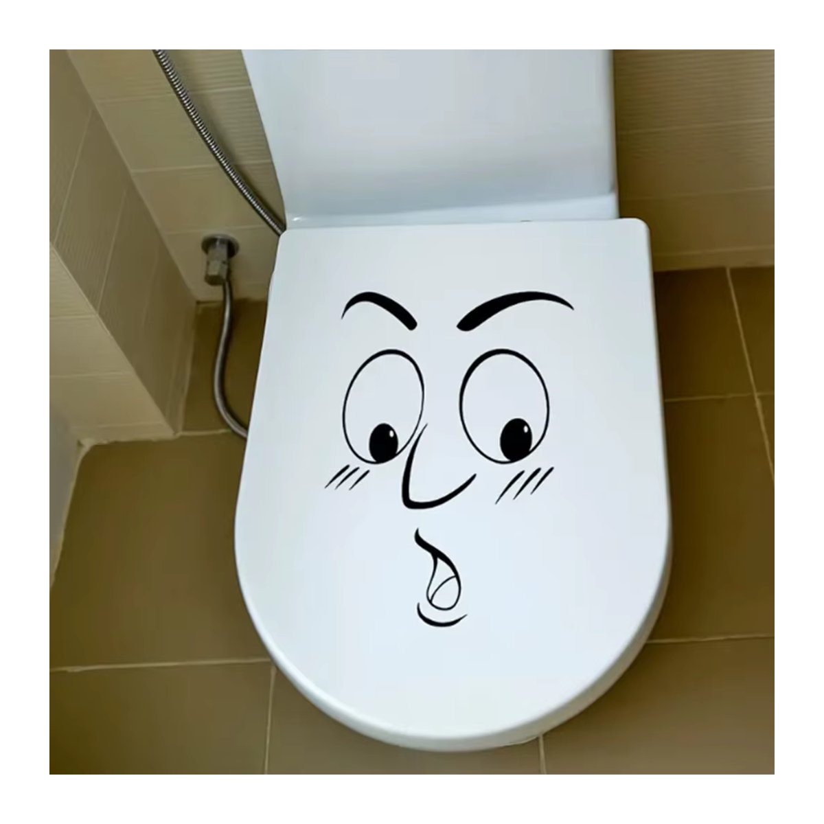 Abstrakter Toiletten Aufkleber mit minimalistischer Linienmalerei für deine Badezimmerdekoration - Bild 2