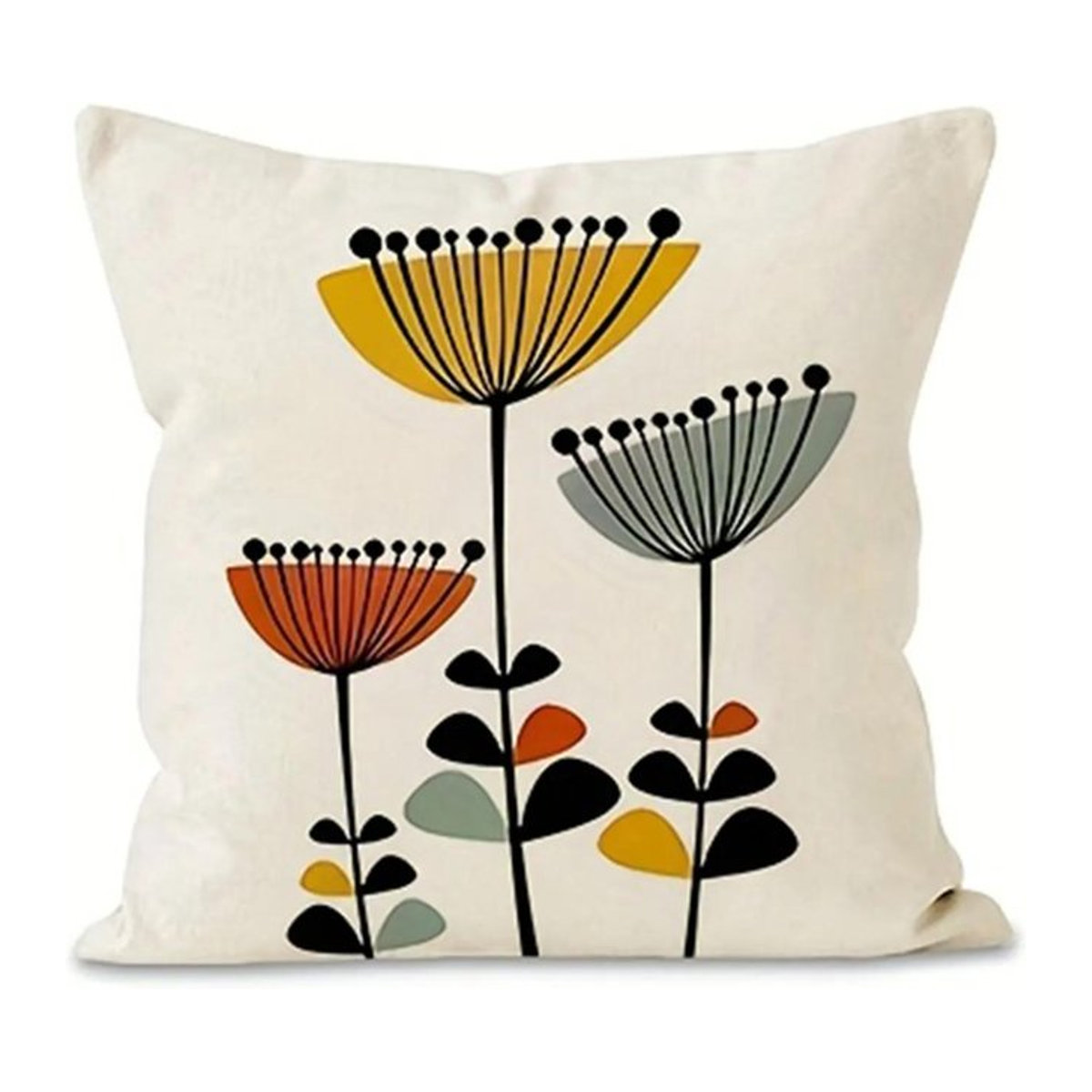 Abstraktes florales Muster Kissenbezug für Sofa und Schlafzimmer, Peach Skin Material, B/B/H: 18 x 18 x 18 cm - Bild 1