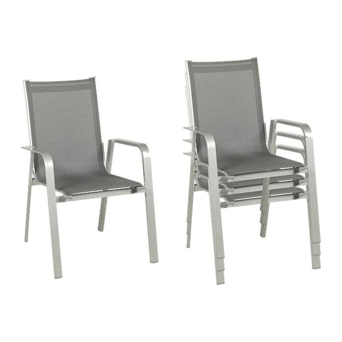 Acamp Stapelsessel Urban 4er Set Modern Anthrazit Grau Aluminium B/H/T: 69 x 97 x 62 cm - Bild 1