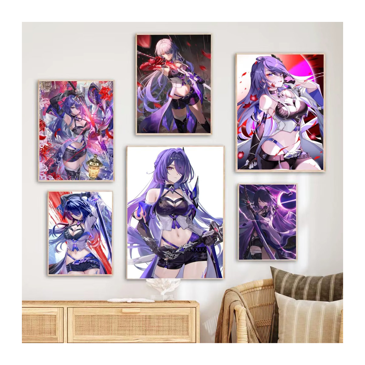 Acheron Honkai Star Rail Poster als Kunstmalerei aus Papier für dein Zuhause in Mehrfarbig - Bild 3