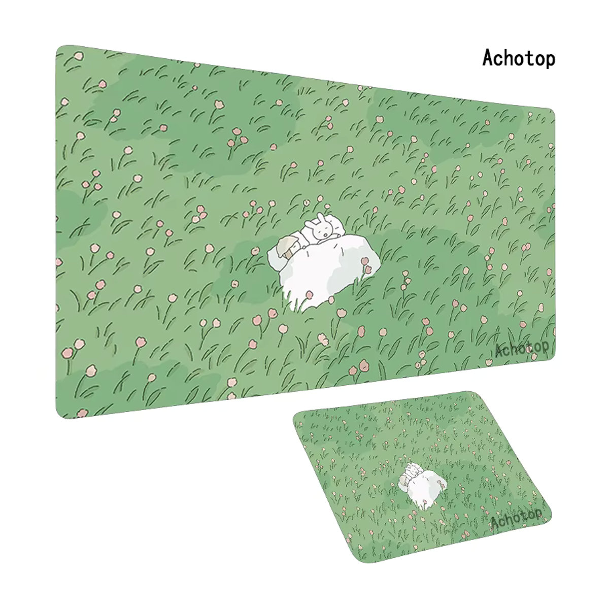 Achotop Gaming Mauspad XL Botanik Grün Floral mit Rand Locking - Bild 2