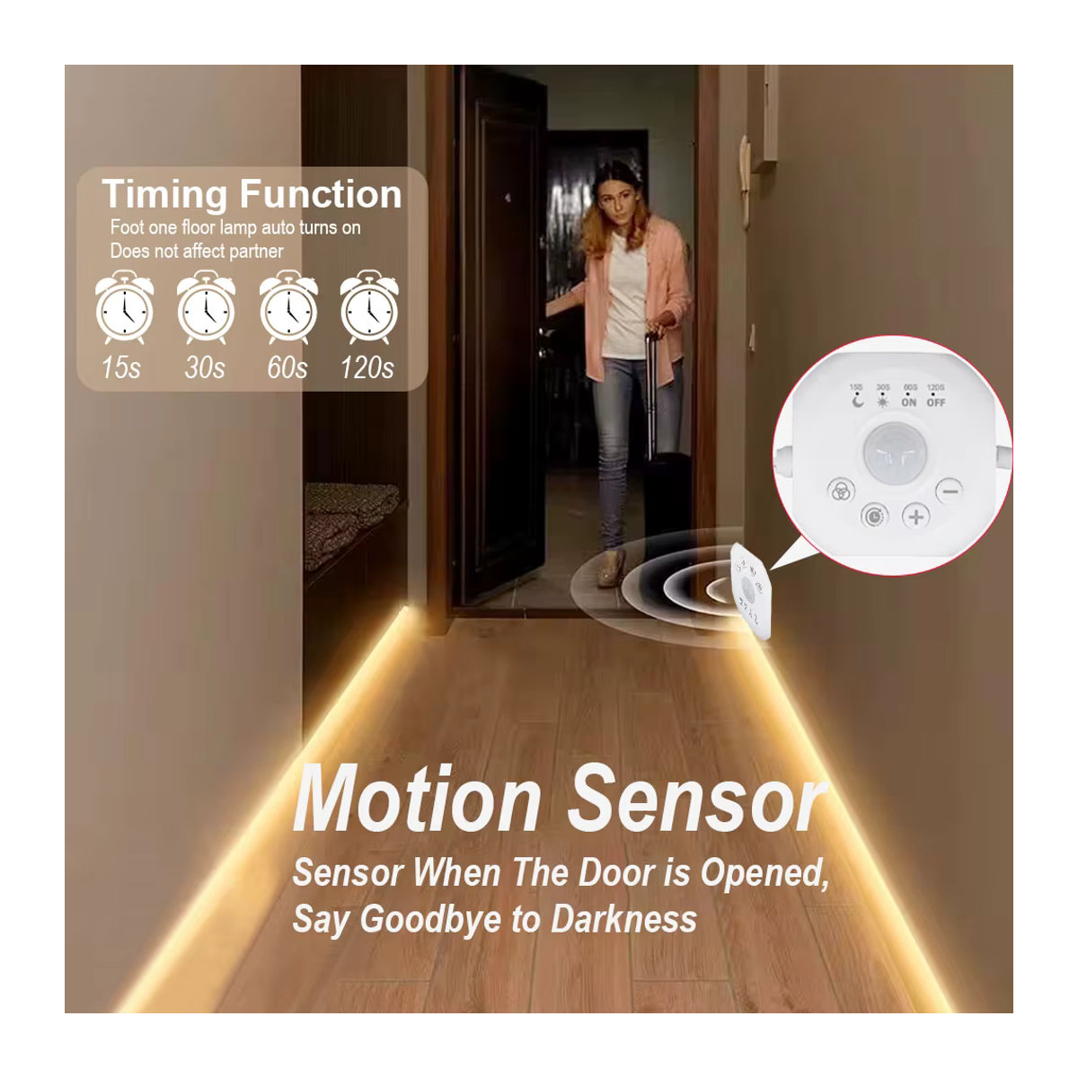 Acosh neon LED-Streifen mit Bewegungsmelder und Lichtsensor für Schrankleisten und Betten - Bild 2