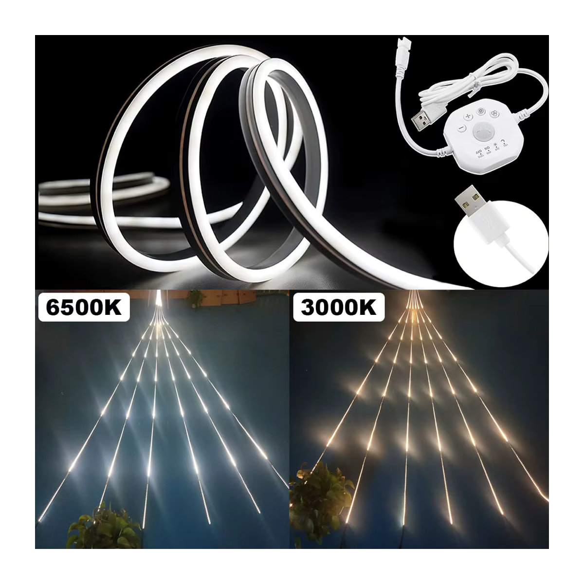 Acosh neon LED-Streifen mit Bewegungsmelder und Lichtsensor für Schrankleisten und Betten - Bild 5