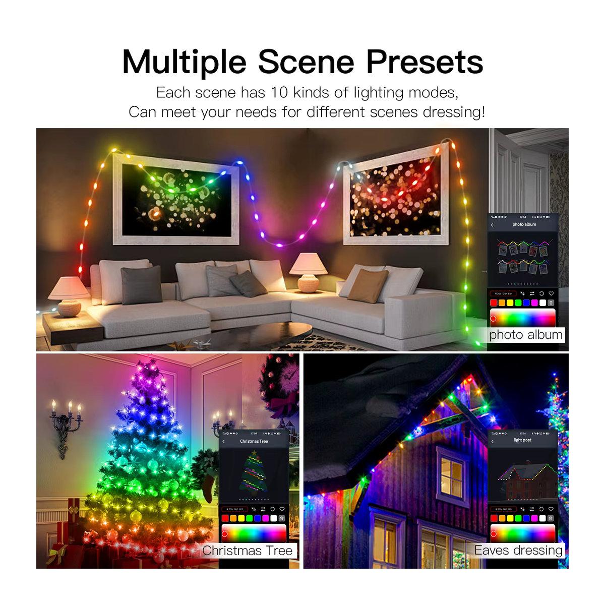Acosh Neon RGBIC LED Lichterkette mit Bluetooth und Musikfunktion, 40m WS2812B USB-Lichterkette für Weihnachten und Partys - Bild 3