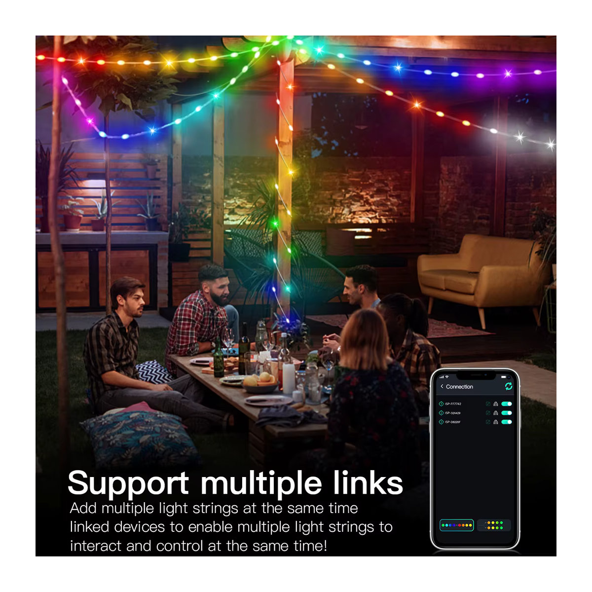 Acosh Neon RGBIC LED Lichterkette mit Bluetooth und Musikfunktion, 40m WS2812B USB-Lichterkette für Weihnachten und Partys - Bild 4