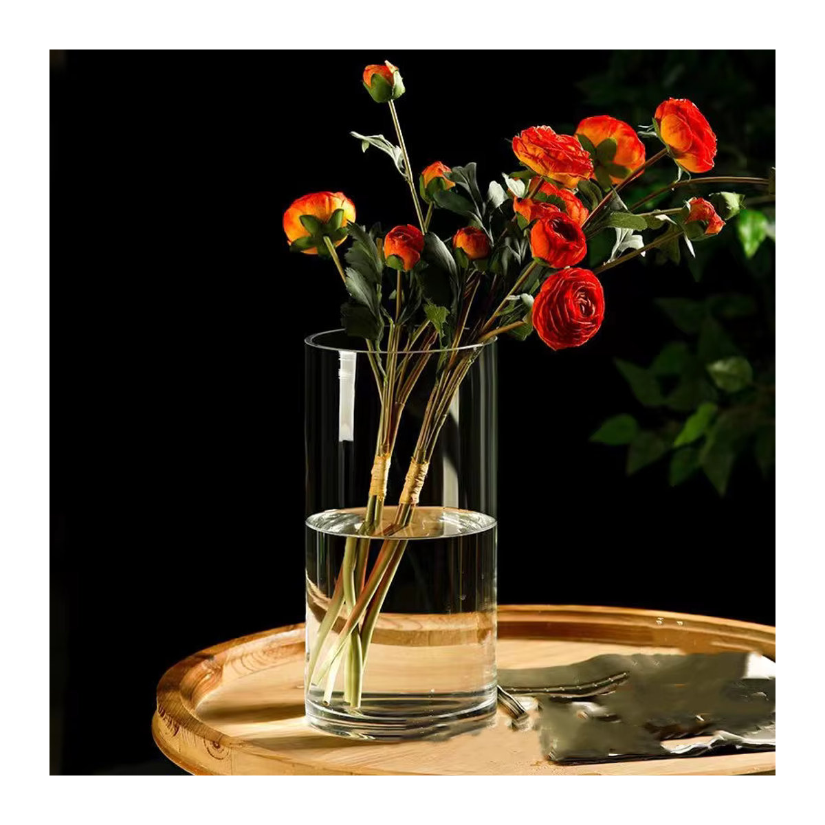 ACRDKK Glasvase für Hydrokultur und Schnittblumen, zylindrisch und transparent, Dekoration für Desktop und Schlafzimmer, B/T/H: 5,5 x 5,5 x 10 cm - Bild 2
