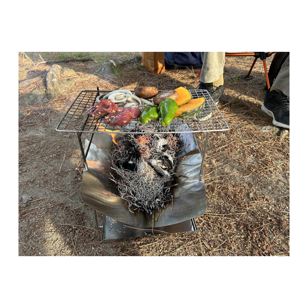 ACURACE Faltbares Lagerfeuer-Set für Solo-Camping inklusive Rost und Aufbewahrungstasche - Bild 2