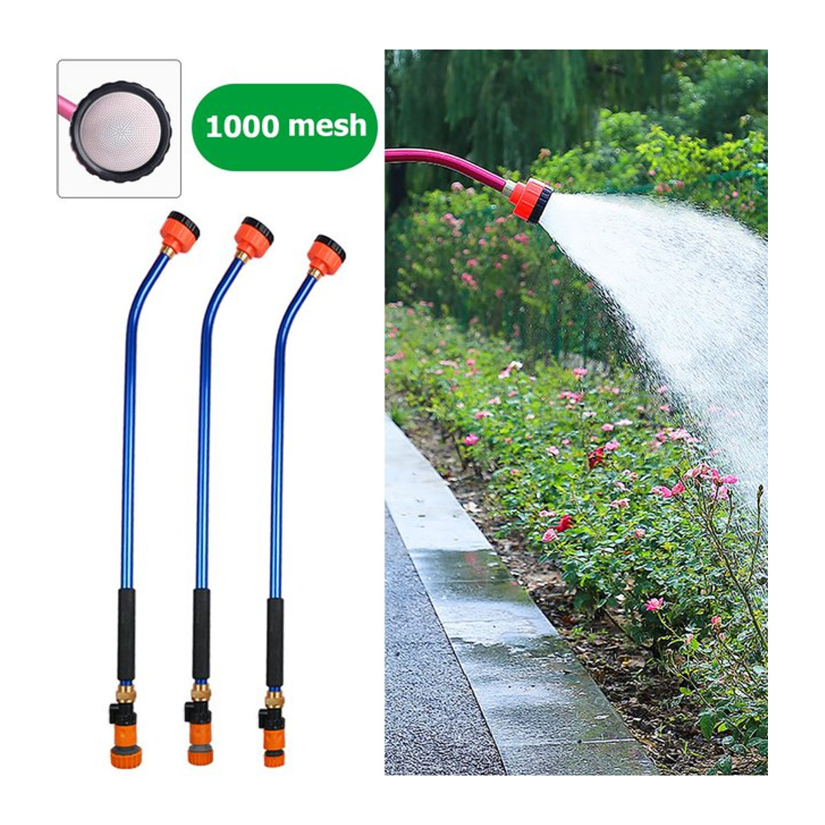 Adhere To Fly 1000-Mesh-Bewässerungspistole mit langer Stange in Blau für Gewächshaus, Sämlinge und Gartenarbeit - Bild 1