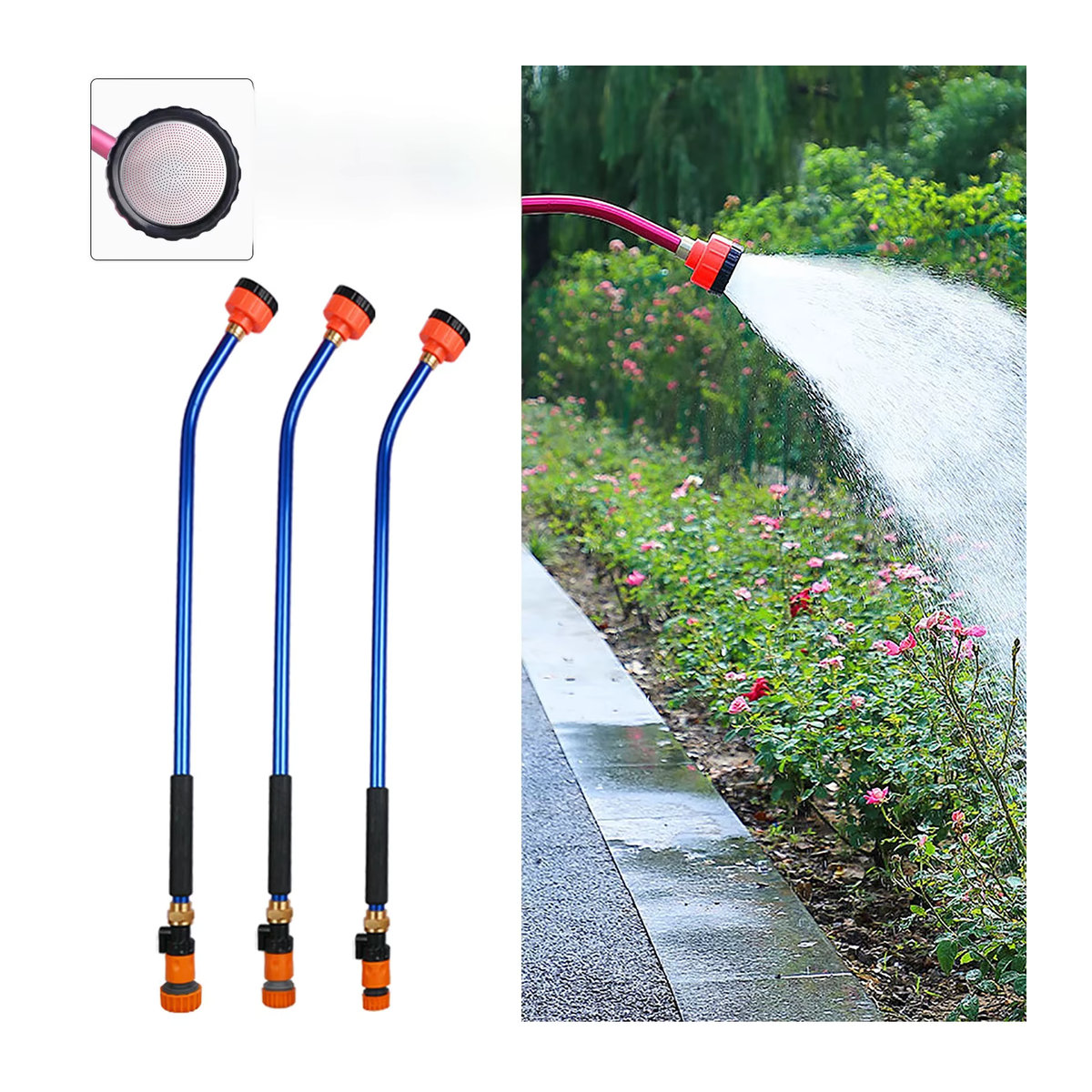 Adhere To Fly 1000-Mesh-Bewässerungspistole mit langer Stange in Blau für Gewächshaus, Sämlinge und Gartenarbeit - Bild 6