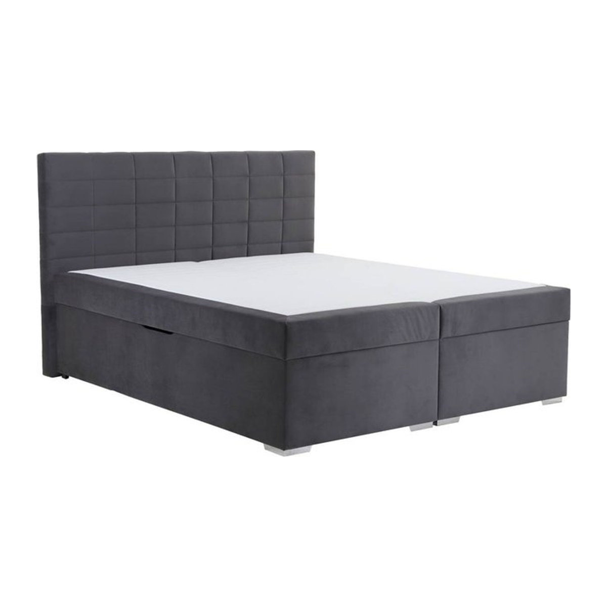 Adria Boxspringbett in Anthrazit Grau mit Polsterung und Stoffbezug, Liegefläche B: 180 cm, L: 200 cm - Bild 1