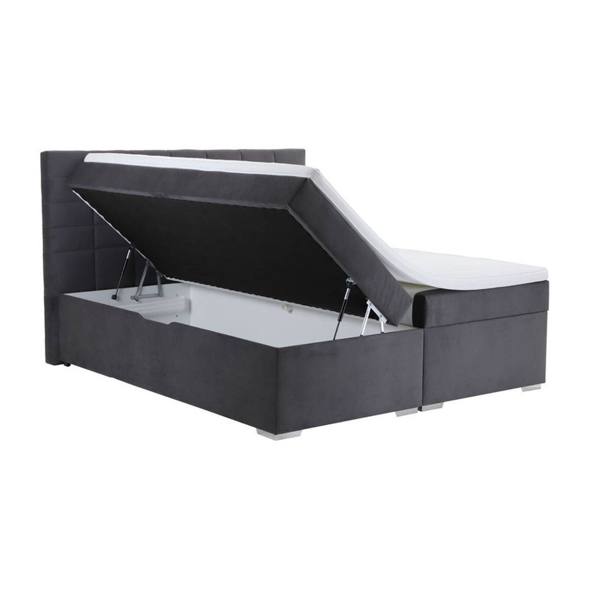 Adria Boxspringbett in Anthrazit Grau mit Polsterung und Stoffbezug, Liegefläche B: 180 cm, L: 200 cm - Bild 2