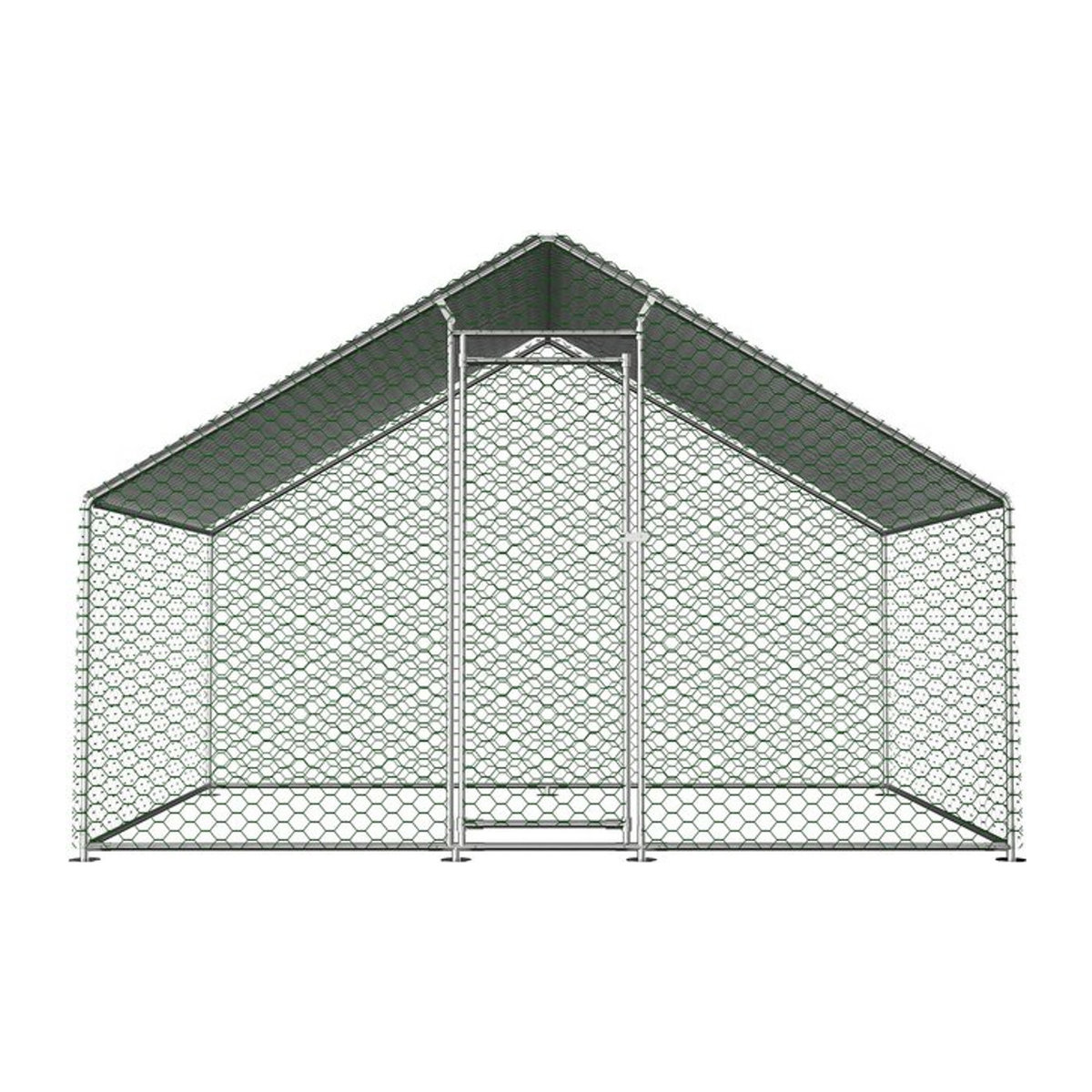 Adventure Hub Freilaufgehege Hühnerstall mit Sicherheitsschloss und wasserdichtem PE-Tuch in Silber, B/T/H: 303 x 200 x 200 cm - Bild 1