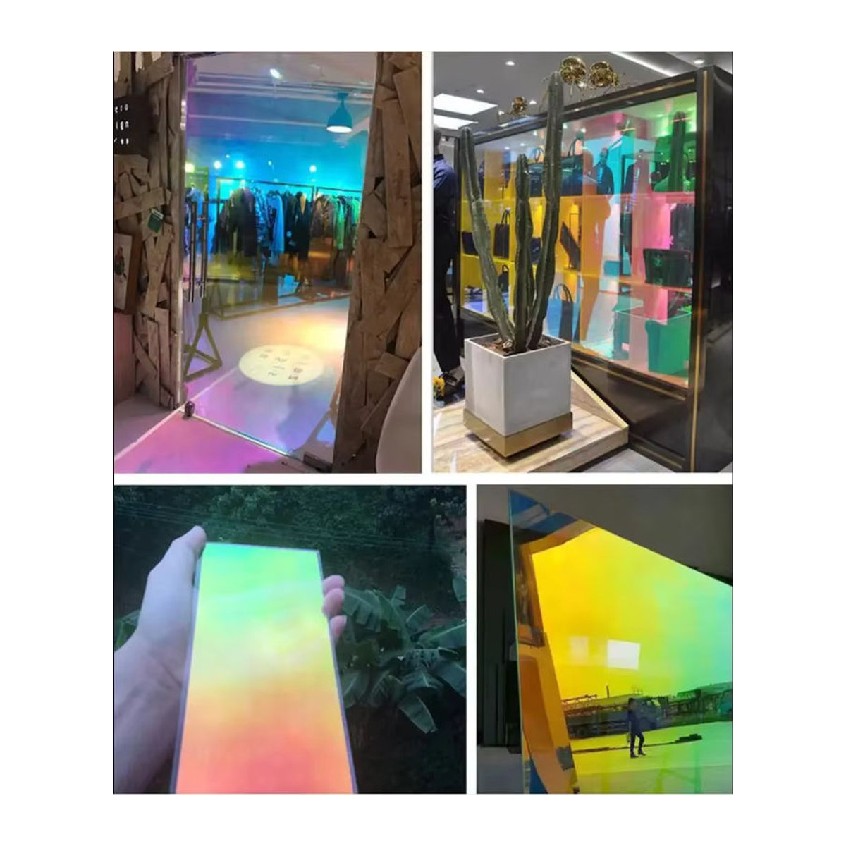 AFDB Holografische Fensterfolie aus Kunststoff, transparent und mehrfarbig, Regenbogen-Effekt für deine Glasdekoration - Bild 3