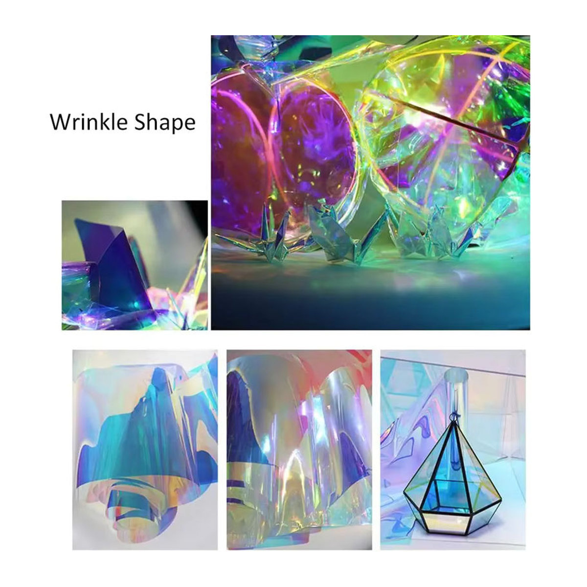 AFDB Holografische Fensterfolie aus Kunststoff, transparent und mehrfarbig, Regenbogen-Effekt für deine Glasdekoration - Bild 5