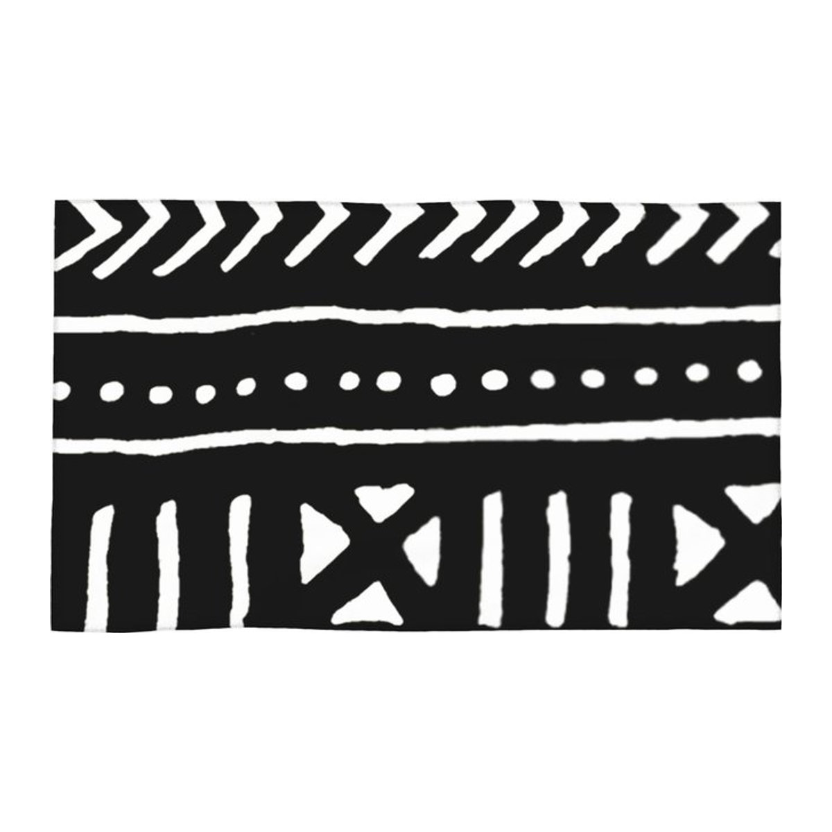 Afrikanisches Schlammtuch von Creative Man in Schwarz und Weiß, saugfähiges Baumwolltuch für Gesicht und Bad, Breite: 30 cm, Höhe: 60 cm - Bild 1