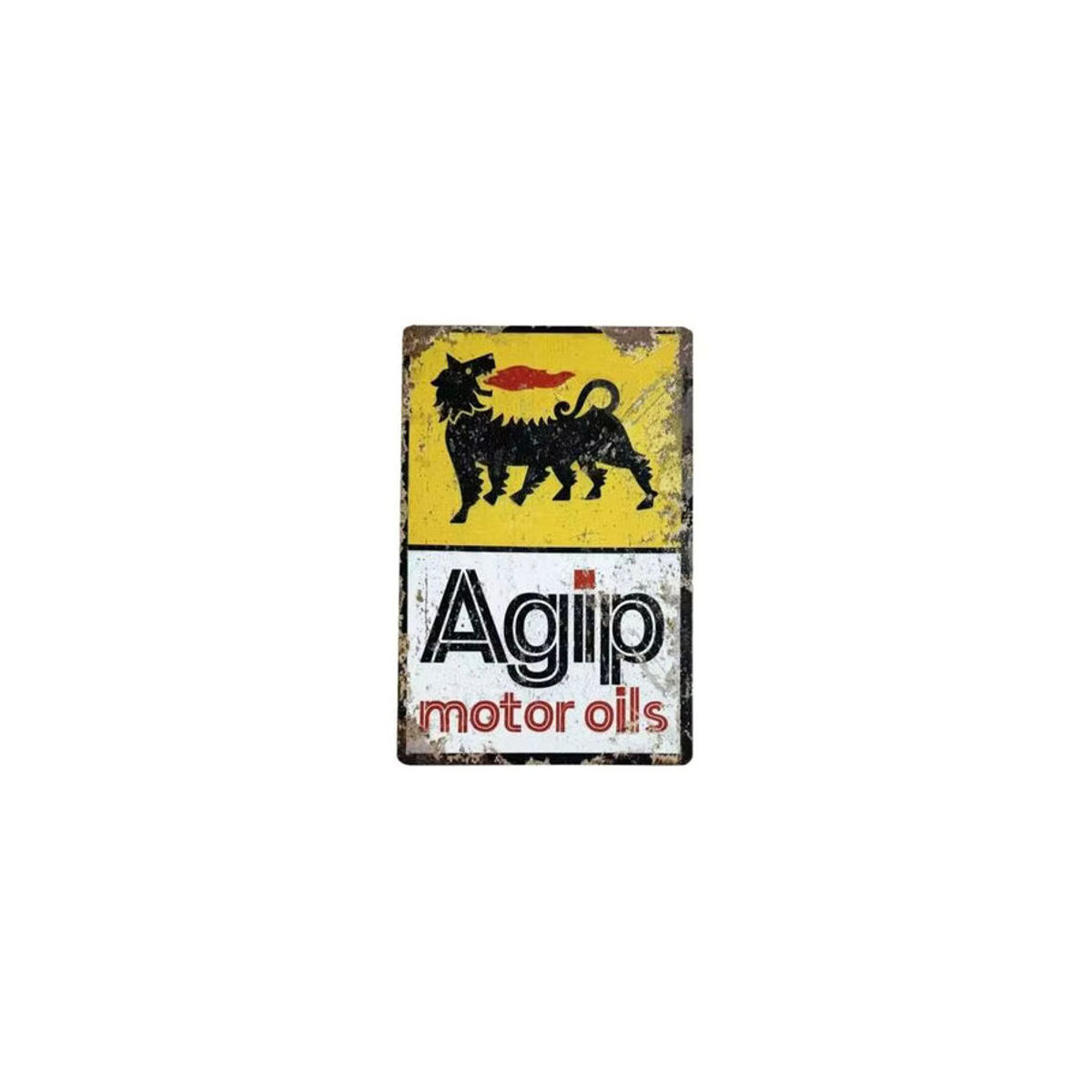 Agip Motor Oils Metall Blechschild Vintage Wanddeko Mehrfarbig B: 40 cm, H: 40 cm, T: 30 cm - Bild 1