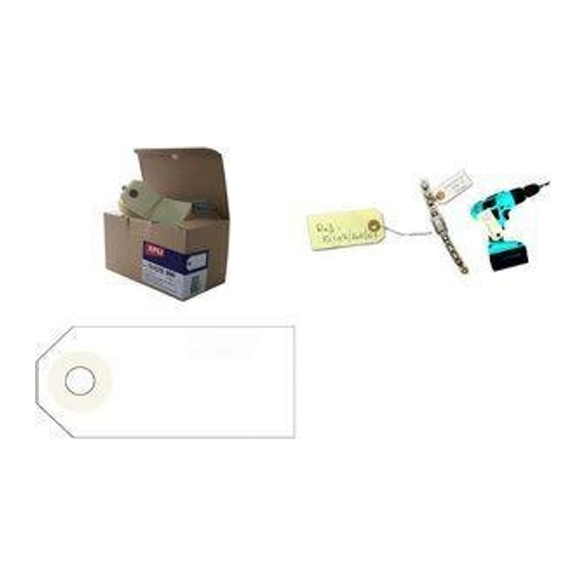agipa Gepäckanhänger aus Pappe mit Draht in Beige, B: 120 mm, H: 57 mm - Bild 1