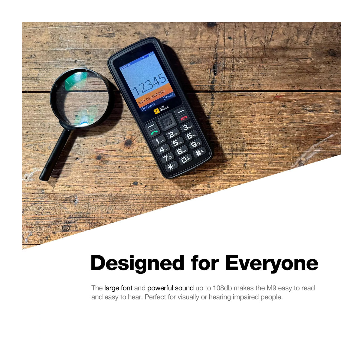 AGM M9 Robustes GSM-Handy in Schwarz mit 2,4-Zoll-Bildschirm, Dual-Sim und Großtasten für ältere Menschen - Bild 4