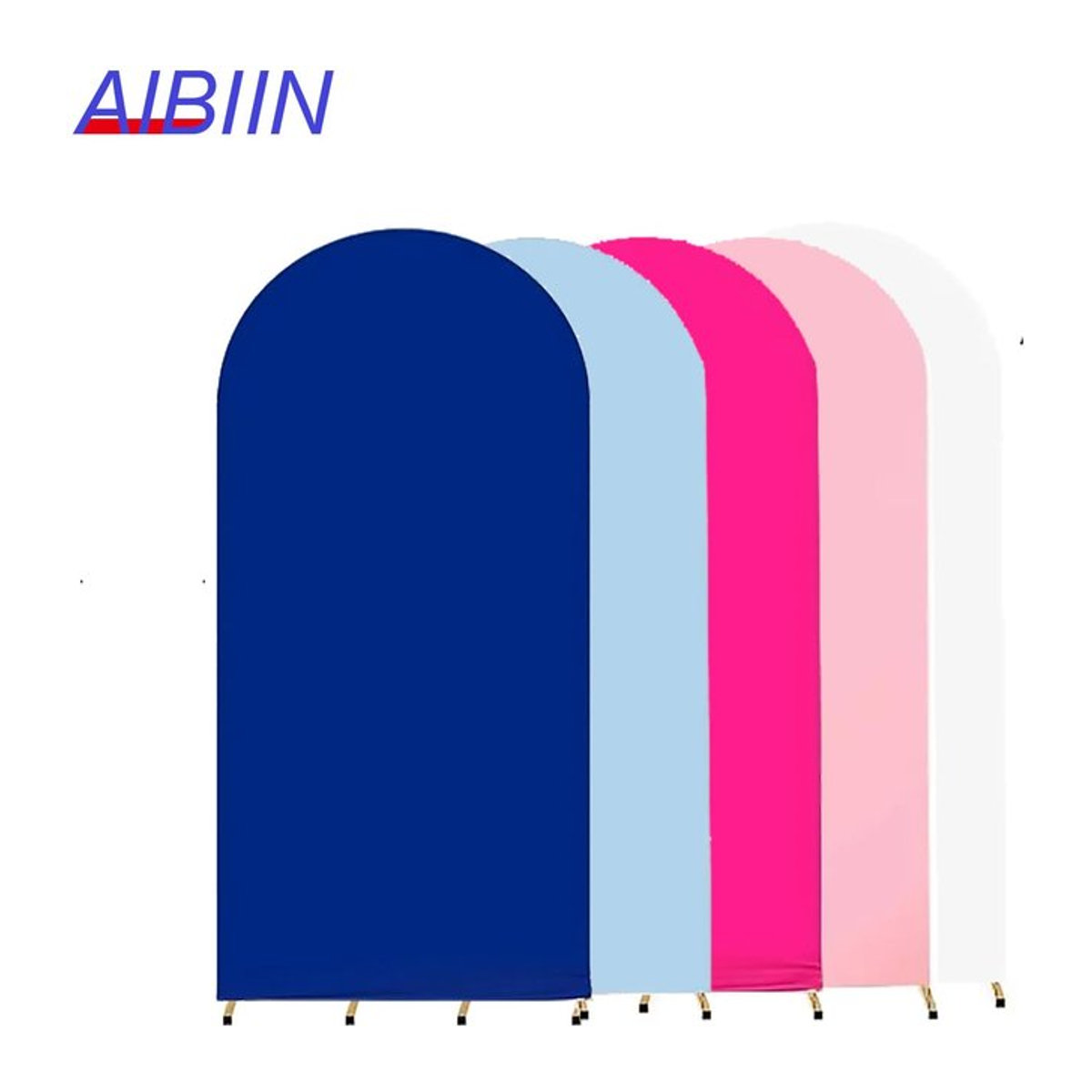 AIBIIN Stoff-Bogenabdeckung für Hochzeiten und Geburtstage, Rose Red, Spandex, Breite: 120 cm, Höhe: 50 cm - Bild 1