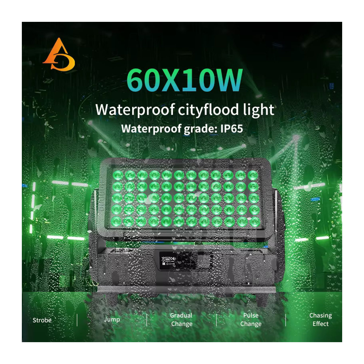 AICPOSE LED DMX 4in1 RGBW Wall Wash Light IP65 Outdoor Bühnenlicht mit 60x10W LEDs - Bild 5