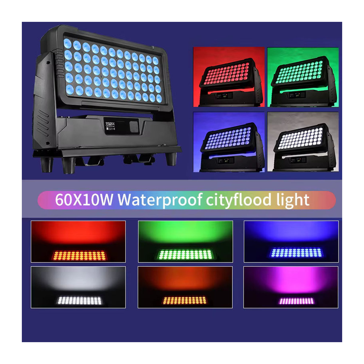 AICPOSE LED DMX 4in1 RGBW Wall Wash Light IP65 Outdoor Bühnenlicht mit 60x10W LEDs - Bild 6