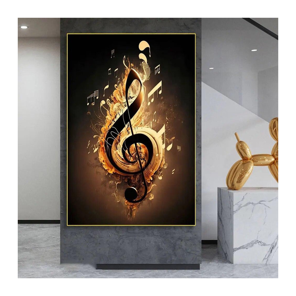 Aidegou1 Leinwandgemälde Abstraktes Neon-Musik-Symbol Poster, Mehrfarbig, Wandkunst für dein Zuhause, Breite: 70 cm, Höhe: 100 cm - Bild 2