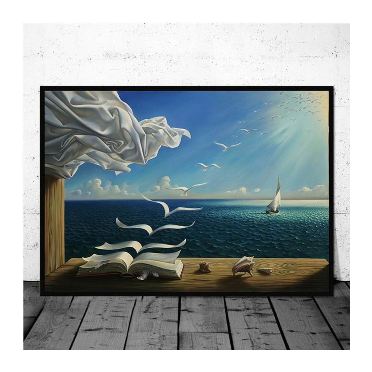 Aidegou5 Leinwandgemälde Salvador Dali Surrealismus Abstraktes Landschaftsmotiv Mehrfarbig Rahmenlos B: 50,7 cm x H: 70 cm - Bild 1