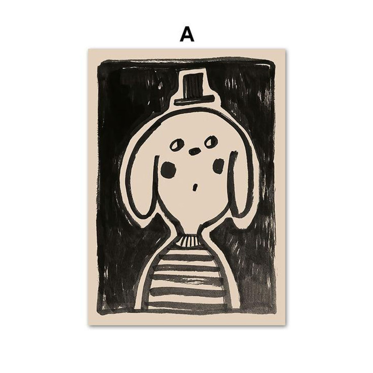 Aidegou5 Wandkunst Leinwand mit Tierprint für Baby- und Kinderzimmer, Motiv Hase, Leopard, Hund und Taube im Regenbogen-Design, mehrfarbig, Hochformat, ohne Rahmen, Breite: 40 cm, Höhe: 60 cm - Bild 4