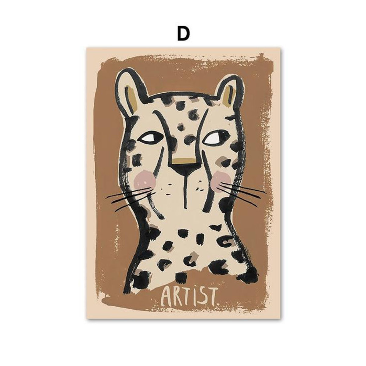 Aidegou5 Wandkunst Leinwand mit Tierprint für Baby- und Kinderzimmer, Motiv Hase, Leopard, Hund und Taube im Regenbogen-Design, mehrfarbig, Hochformat, ohne Rahmen, Breite: 40 cm, Höhe: 60 cm - Bild 6