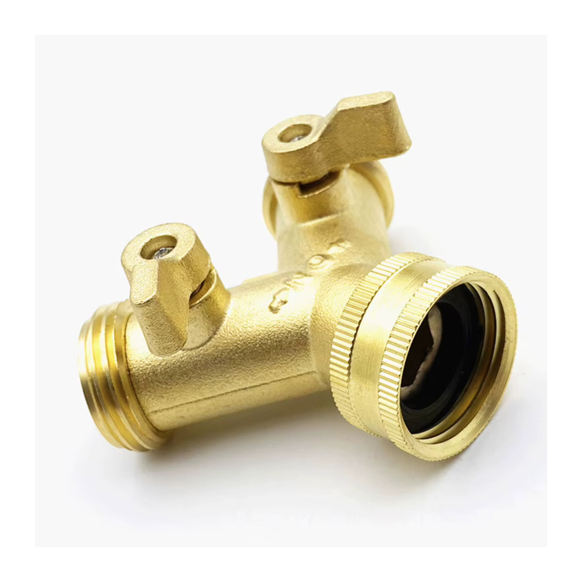 Aihogard Zwei-Wege-Schlauch-Splitter aus Messing in Gold mit 3/4 Zoll Anschluss für die Gartenbewässerung - Bild 4