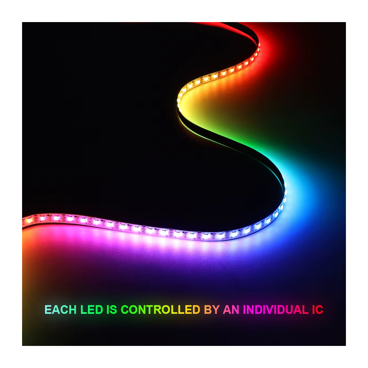 AIMENGTE WS2812B RGBIC LED Streifen Smart Pixel Individuell Adressierbar DC5V 60/120 LEDs/m - Bild 3