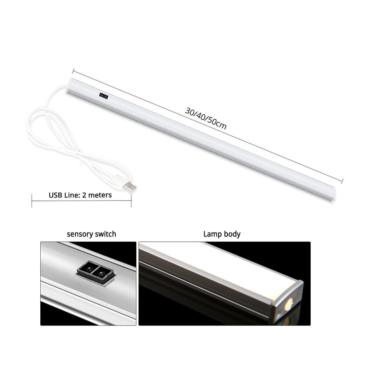 AIMINGTE LED Lesetischlampe mit Hand Sweep Control, Weiß, Aluminium, 40 cm - Bild 4