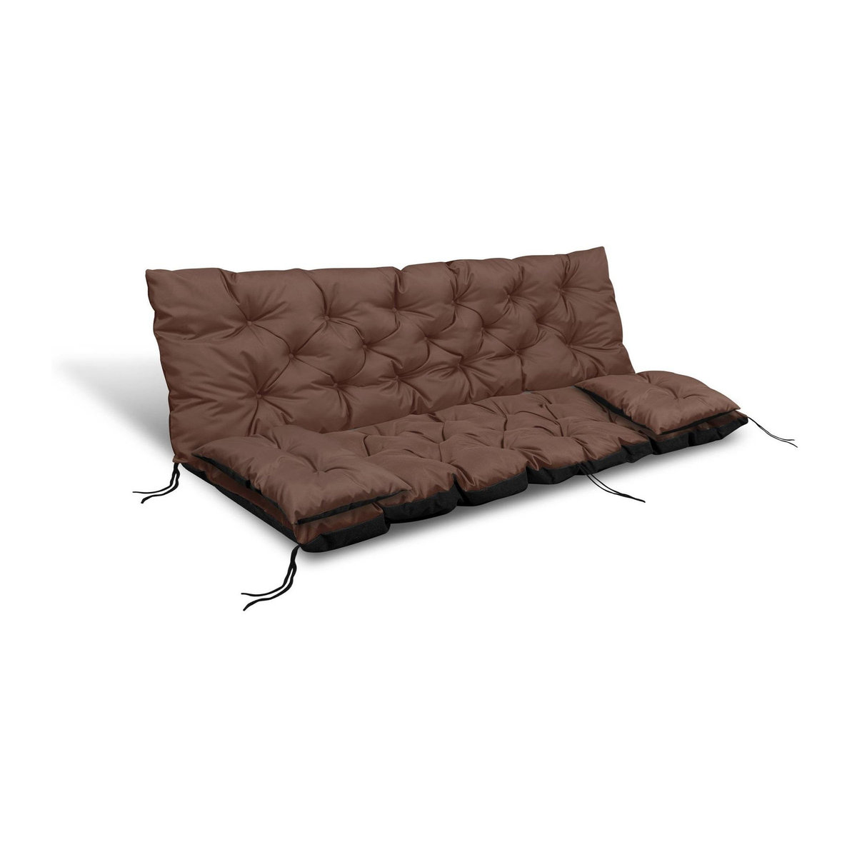 AIOFACTORY OGROD Gartenkissen Set für Bank oder Schaukel, wasserdicht aus Polyester mit Bindebändern und kleinen Kissen, Farbe: Grau/Braun, B/T/H: 180 x 60 x 50 cm - Bild 2