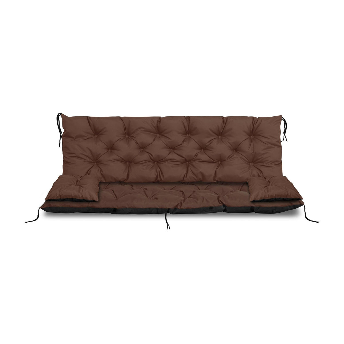 AIOFACTORY OGROD Gartenkissen Set für Bank oder Schaukel, wasserdicht aus Polyester mit Bindebändern und kleinen Kissen, Farbe: Grau/Braun, B/T/H: 180 x 60 x 50 cm - Bild 3